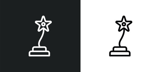 film award icon isolated in white and black colors. film award outline vector icon from cinema collection for web, mobile apps and ui.