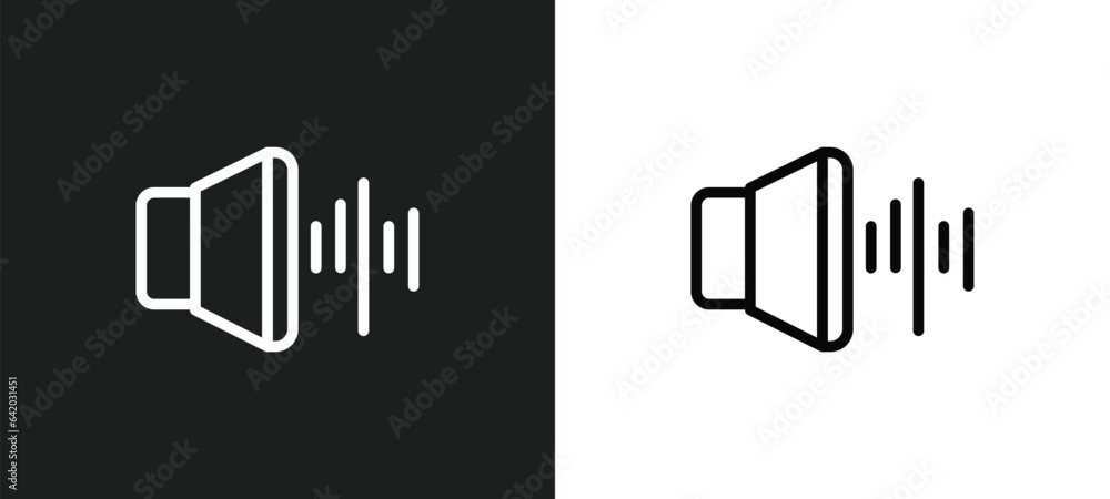 Poster sound effect icon isolated in white and black colors. sound effect outline vector icon from cinema c