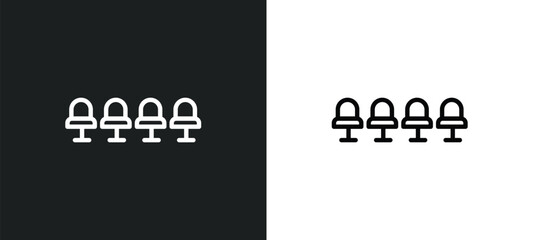 cinema seats icon isolated in white and black colors. cinema seats outline vector icon from cinema collection for web, mobile apps and ui.