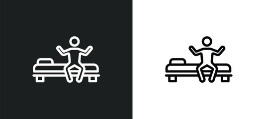 wake up icon isolated in white and black colors. wake up outline vector icon from education collection for web, mobile apps and ui. - obrazy, fototapety, plakaty