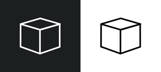 cube icon isolated in white and black colors. cube outline vector icon from education collection for web, mobile apps and ui.
