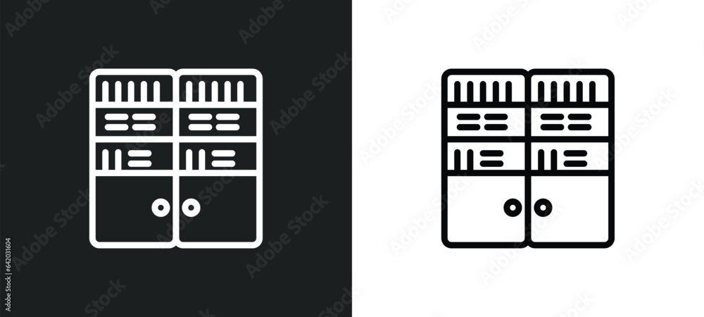 Aufkleber bookshelf icon isolated in white and black colors. bookshelf outline vector icon from education coll