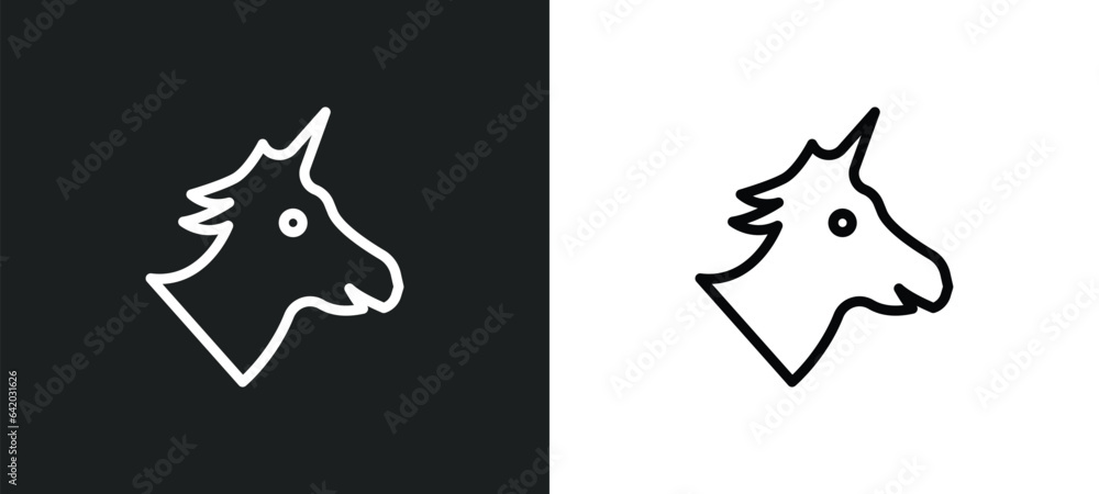 Poster unicorn icon isolated in white and black colors. unicorn outline vector icon from education collecti