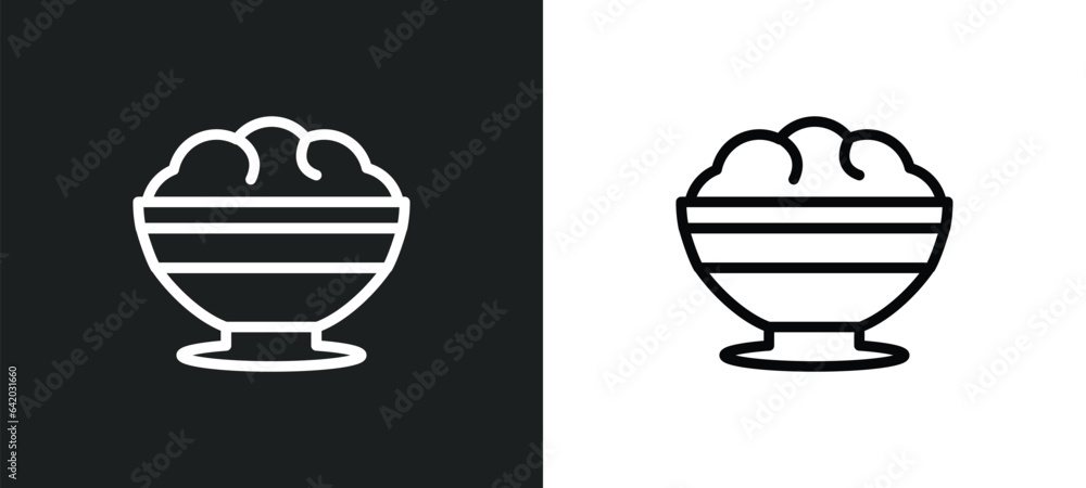 Poster chow mein icon isolated in white and black colors. chow mein outline vector icon from food collectio