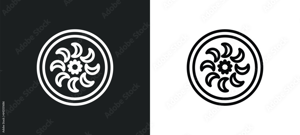 Poster yusheng icon isolated in white and black colors. yusheng outline vector icon from food collection fo