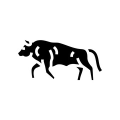 bull motion angry glyph icon vector. bull motion angry sign. isolated symbol illustration