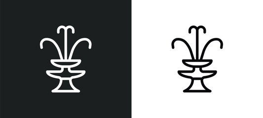 fountain icon isolated in white and black colors. fountain outline vector icon from education collection for web, mobile apps and ui. - obrazy, fototapety, plakaty