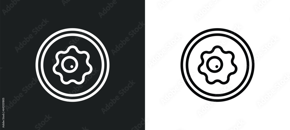 Poster fried eggs icon isolated in white and black colors. fried eggs outline vector icon from food collect