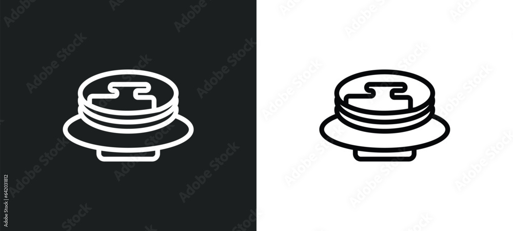 Poster pancake icon isolated in white and black colors. pancake outline vector icon from food collection fo