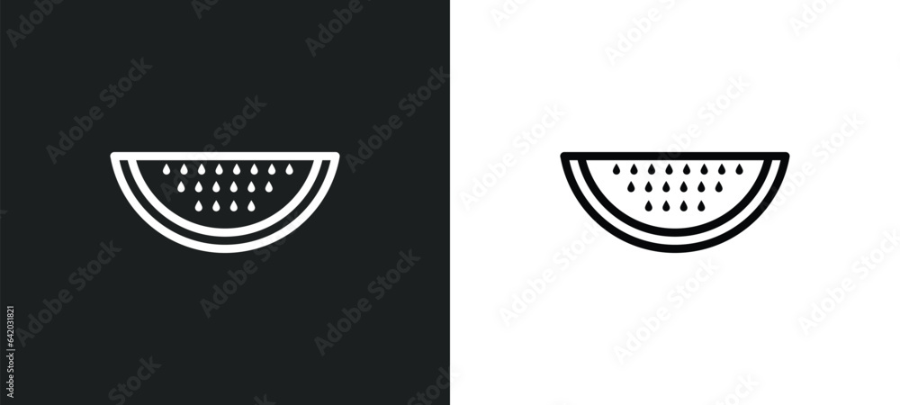 Poster melon slice icon isolated in white and black colors. melon slice outline vector icon from food colle