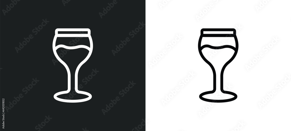 Aufkleber stemware icon isolated in white and black colors. stemware outline vector icon from food collection 