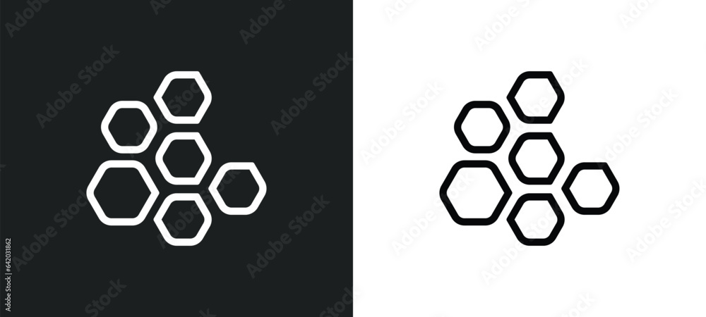 Poster honeycombs icon isolated in white and black colors. honeycombs outline vector icon from food collect