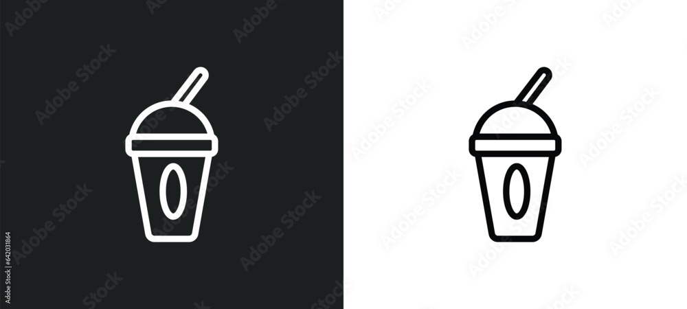 Poster smoothies icon isolated in white and black colors. smoothies outline vector icon from food collectio