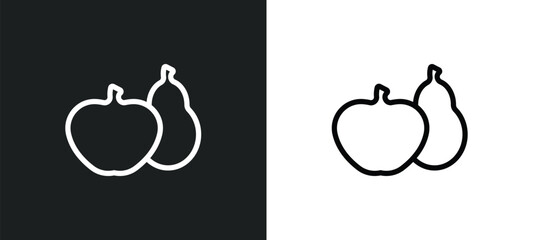fruits icon isolated in white and black colors. fruits outline vector icon from food collection for web, mobile apps and ui.