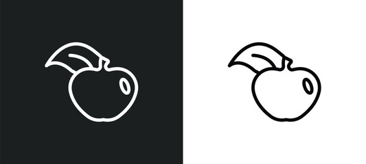 fruit icon isolated in white and black colors. fruit outline vector icon from food collection for web, mobile apps and ui.