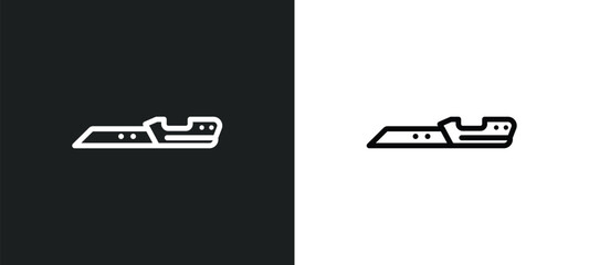 paper knife icon isolated in white and black colors. paper knife outline vector icon from food collection for web, mobile apps and ui.