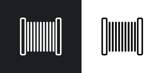 fishing line icon isolated in white and black colors. fishing line outline vector icon from food collection for web, mobile apps and ui.