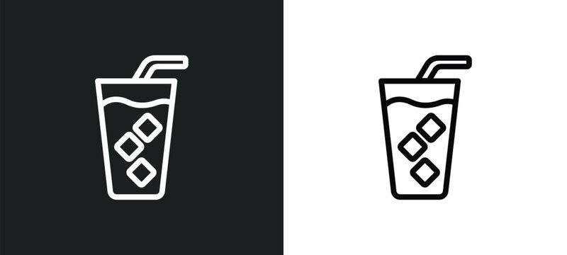 cold drink icon isolated in white and black colors. cold drink outline vector icon from food collection for web, mobile apps and ui.