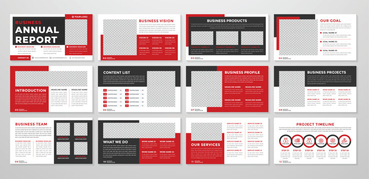 set of corporate presentation template design with minimalist concept and modern layout use for annual report and business profile