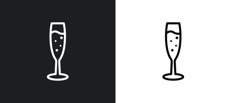 glasses of wine icon isolated in white and black colors. glasses of wine outline vector icon from food collection for web, mobile apps and ui.