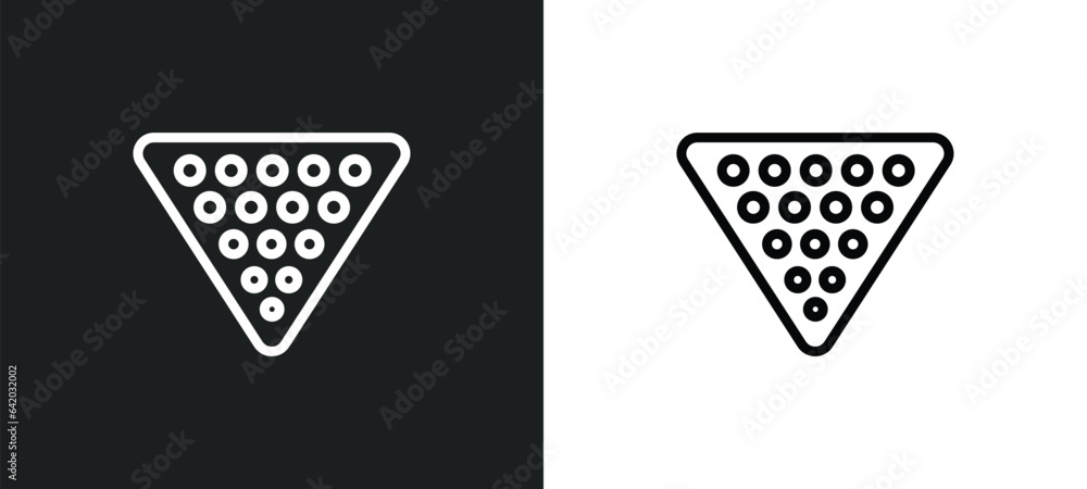 Poster billiard icon isolated in white and black colors. billiard outline vector icon from free time collec