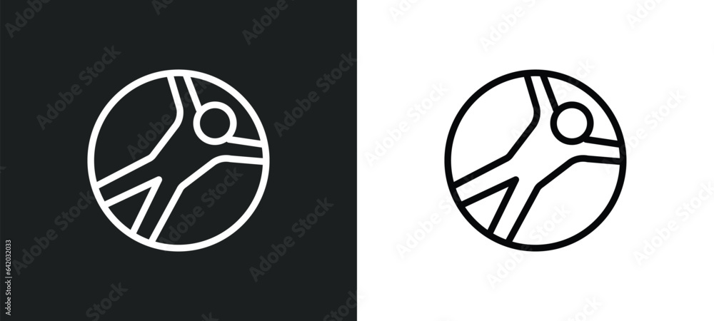 Poster zorbing icon isolated in white and black colors. zorbing outline vector icon from free time collecti