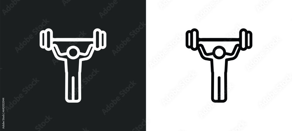 Poster workout icon isolated in white and black colors. workout outline vector icon from free time collecti