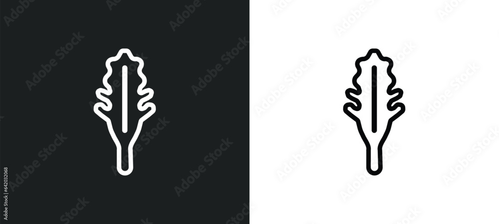 Poster arugula icon isolated in white and black colors. arugula outline vector icon from fruits and vegetab