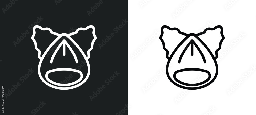 Aufkleber hazelnut icon isolated in white and black colors. hazelnut outline vector icon from fruits and veget