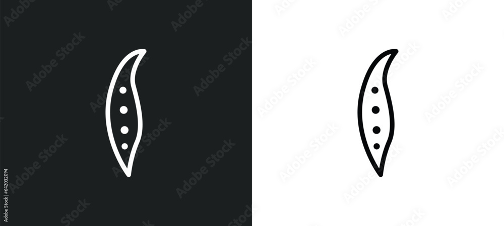 Poster pea icon isolated in white and black colors. pea outline vector icon from fruits and vegetables coll
