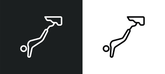 bungee jumping icon isolated in white and black colors. bungee jumping outline vector icon from free time collection for web, mobile apps and ui. - obrazy, fototapety, plakaty
