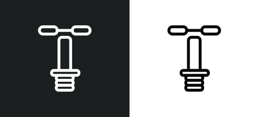 pogo stick icon isolated in white and black colors. pogo stick outline vector icon from free time collection for web, mobile apps and ui.