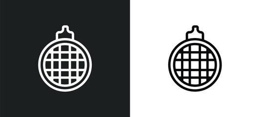 disco ball icon isolated in white and black colors. disco ball outline vector icon from free time collection for web, mobile apps and ui.