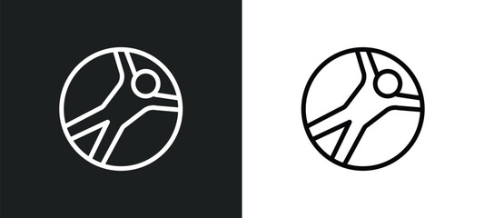 zorbing icon isolated in white and black colors. zorbing outline vector icon from free time collection for web, mobile apps and ui.