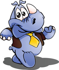 illustration of a  business rhino on isolated white background