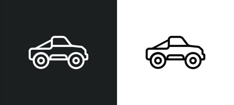 buggy icon isolated in white and black colors. buggy outline vector icon from free time collection for web, mobile apps and ui.
