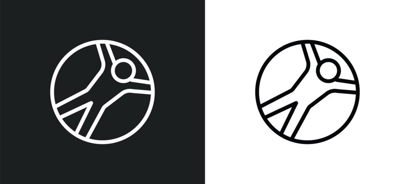 zorbing icon isolated in white and black colors. zorbing outline vector icon from free time collection for web, mobile apps and ui.