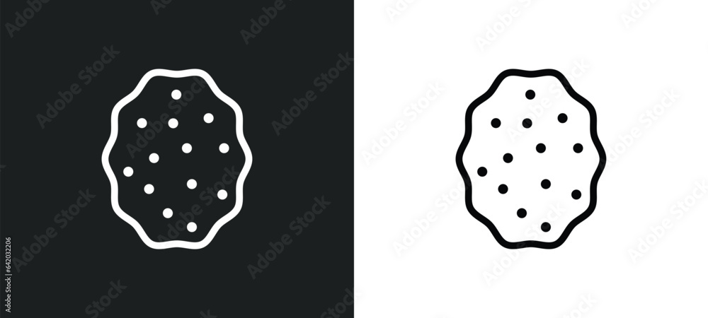 Aufkleber lychee icon isolated in white and black colors. lychee outline vector icon from fruits collection fo