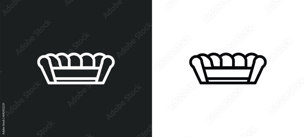 Poster sofa icon isolated in white and black colors. sofa outline vector icon from furniture collection for