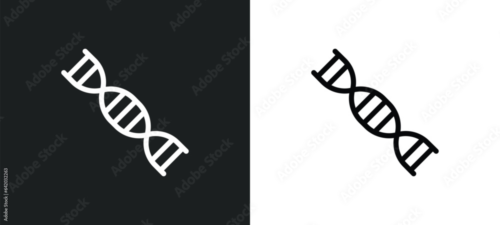 Poster dna structure icon isolated in white and black colors. dna structure outline vector icon from future