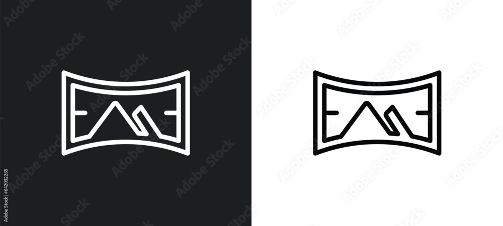 Poster panoramic view icon isolated in white and black colors. panoramic view outline vector icon from futu