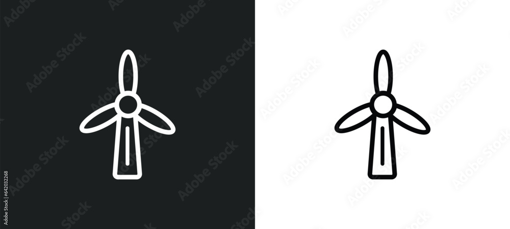 Poster eolic energy icon isolated in white and black colors. eolic energy outline vector icon from future t