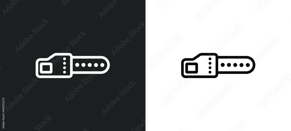 Poster chainsaw icon isolated in white and black colors. chainsaw outline vector icon from future technolog
