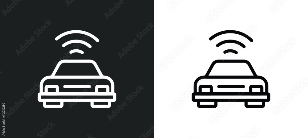Poster vehicle icon isolated in white and black colors. vehicle outline vector icon from future technology 