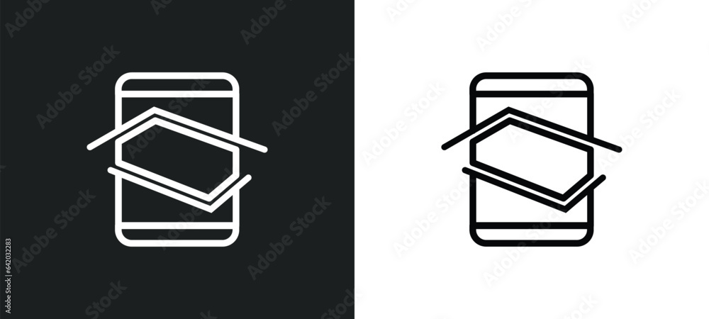 Poster augmented reality icon isolated in white and black colors. augmented reality outline vector icon fro