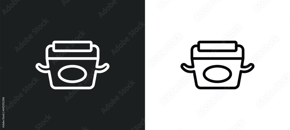 Poster cooker icon isolated in white and black colors. cooker outline vector icon from future technology co