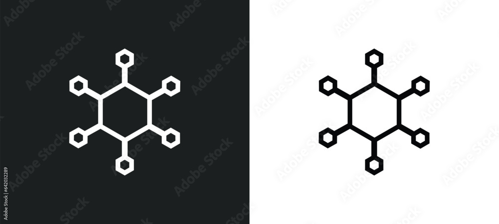 Poster nanotechnology icon isolated in white and black colors. nanotechnology outline vector icon from futu
