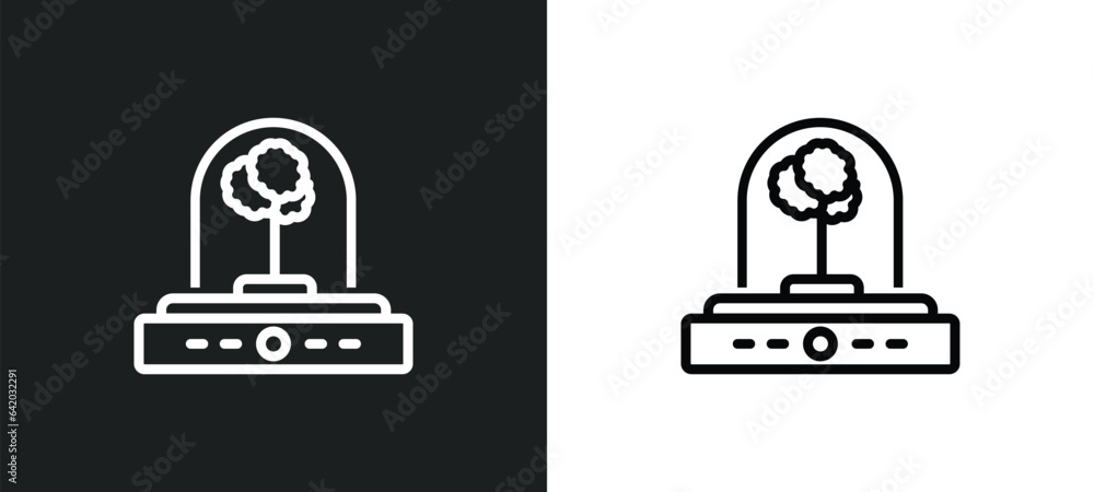 Poster incubator icon isolated in white and black colors. incubator outline vector icon from future technol