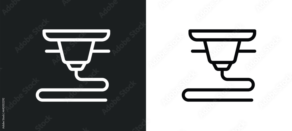 Aufkleber 3d printer icon isolated in white and black colors. 3d printer outline vector icon from future techn