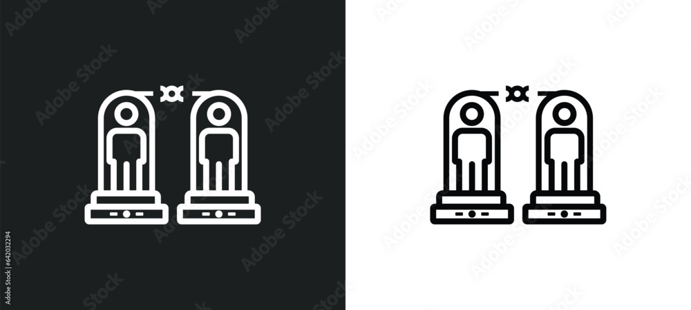 Aufkleber cloning icon isolated in white and black colors. cloning outline vector icon from future technology 